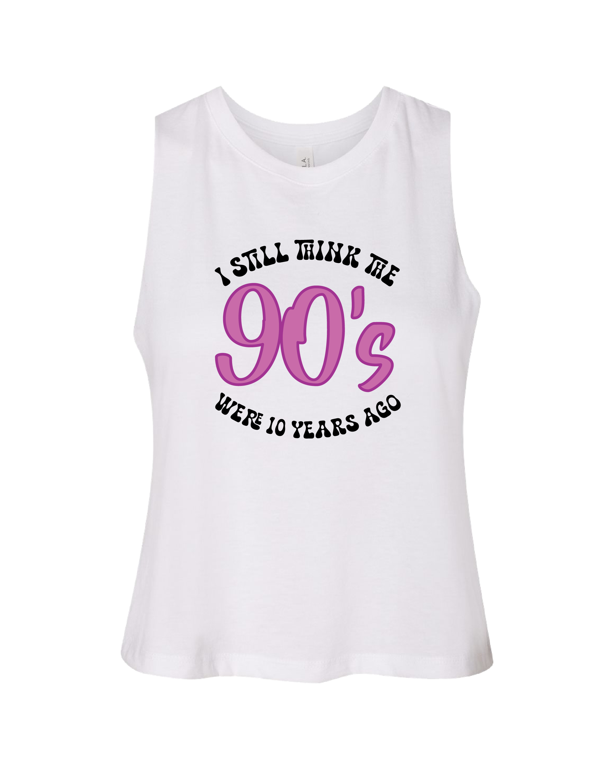 Solid White Blend 90's Cropped Tank Top