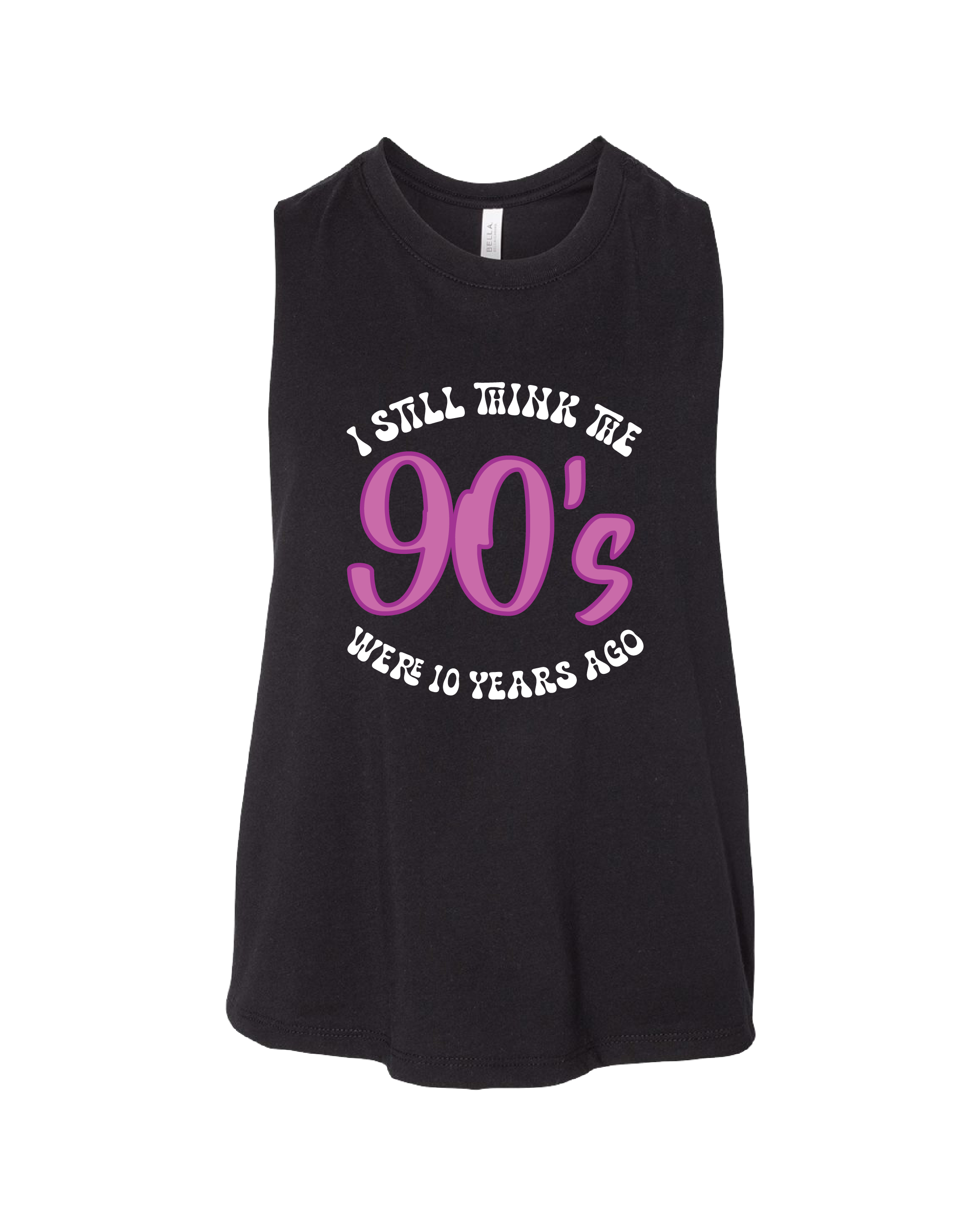 Black 90's Cropped Tank Top