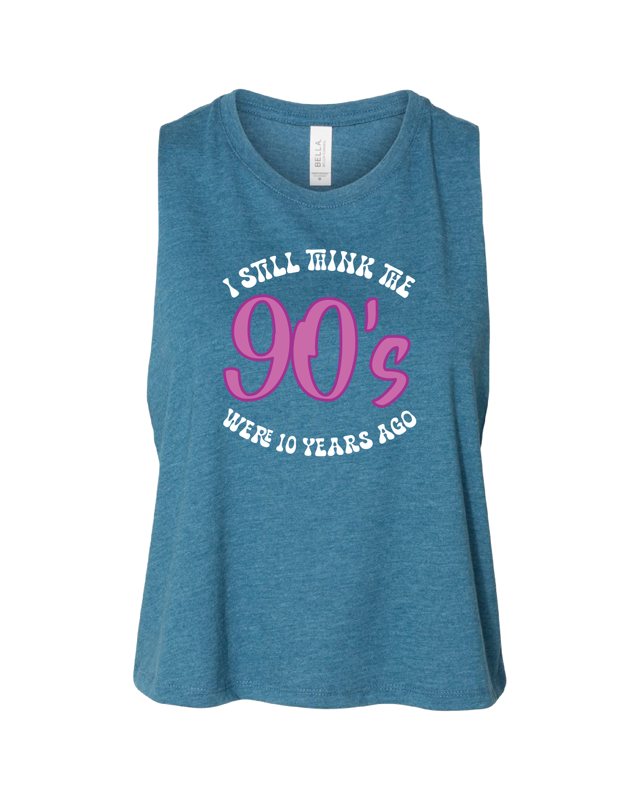 Heather Deep Teal 90's Cropped Tank Top