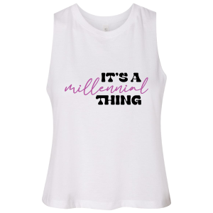 Solid White Blend It's A Millennial Cropped Tank Top