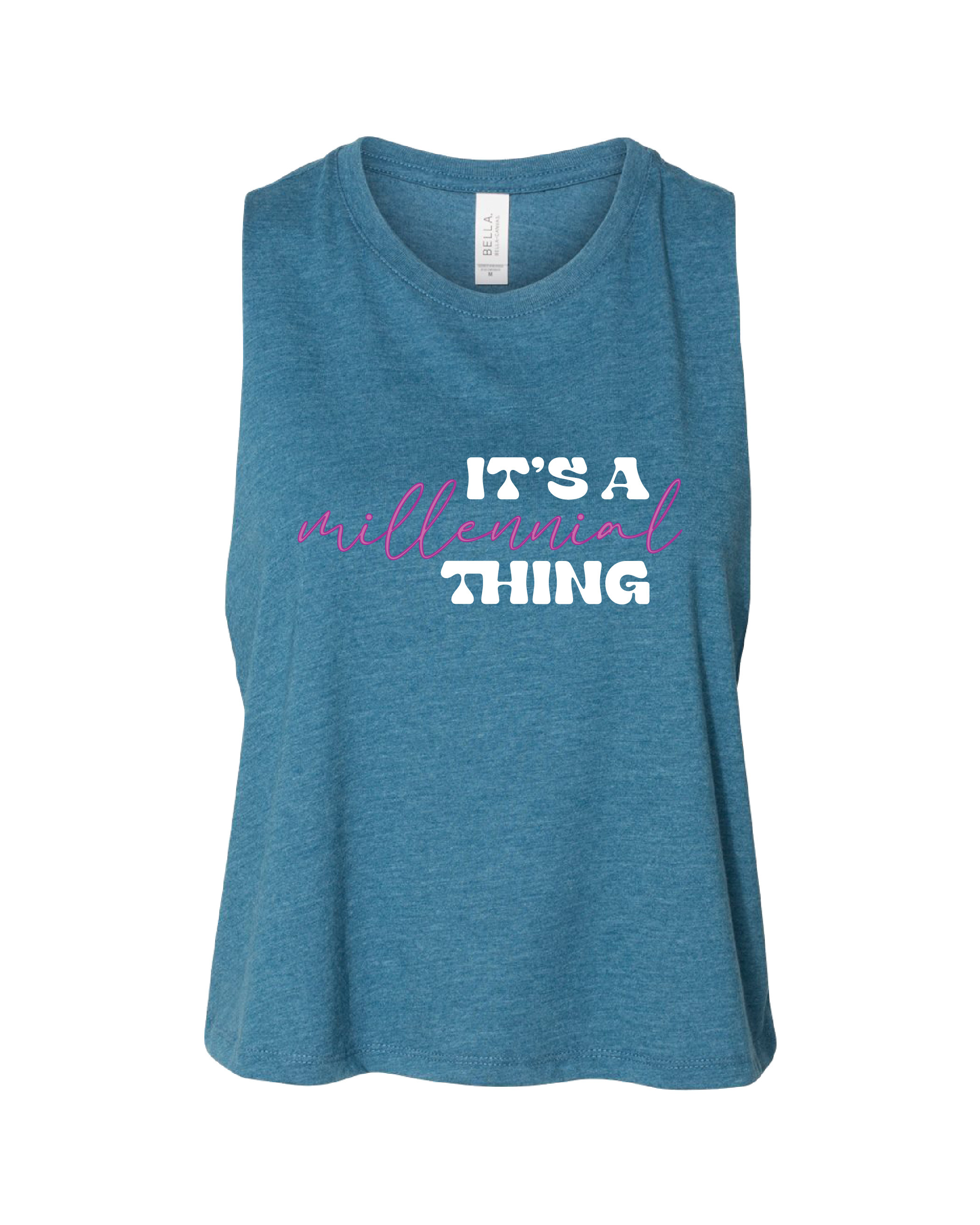 Heather Mauve It's A Millennial Cropped Tank Top